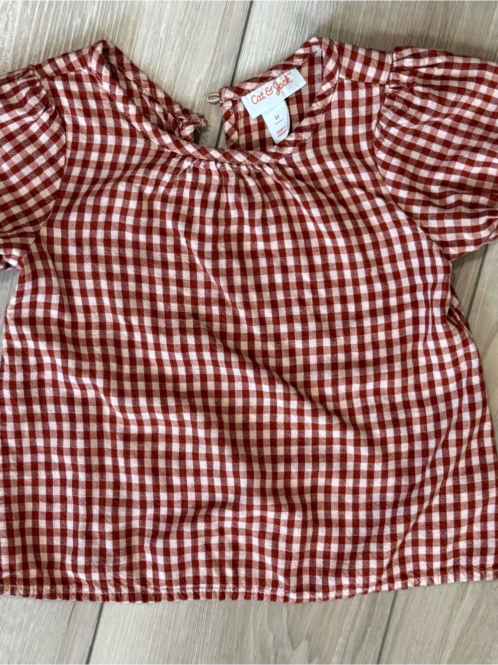 Cat & Jack • Gingham Short-Sleeve Top • 2T